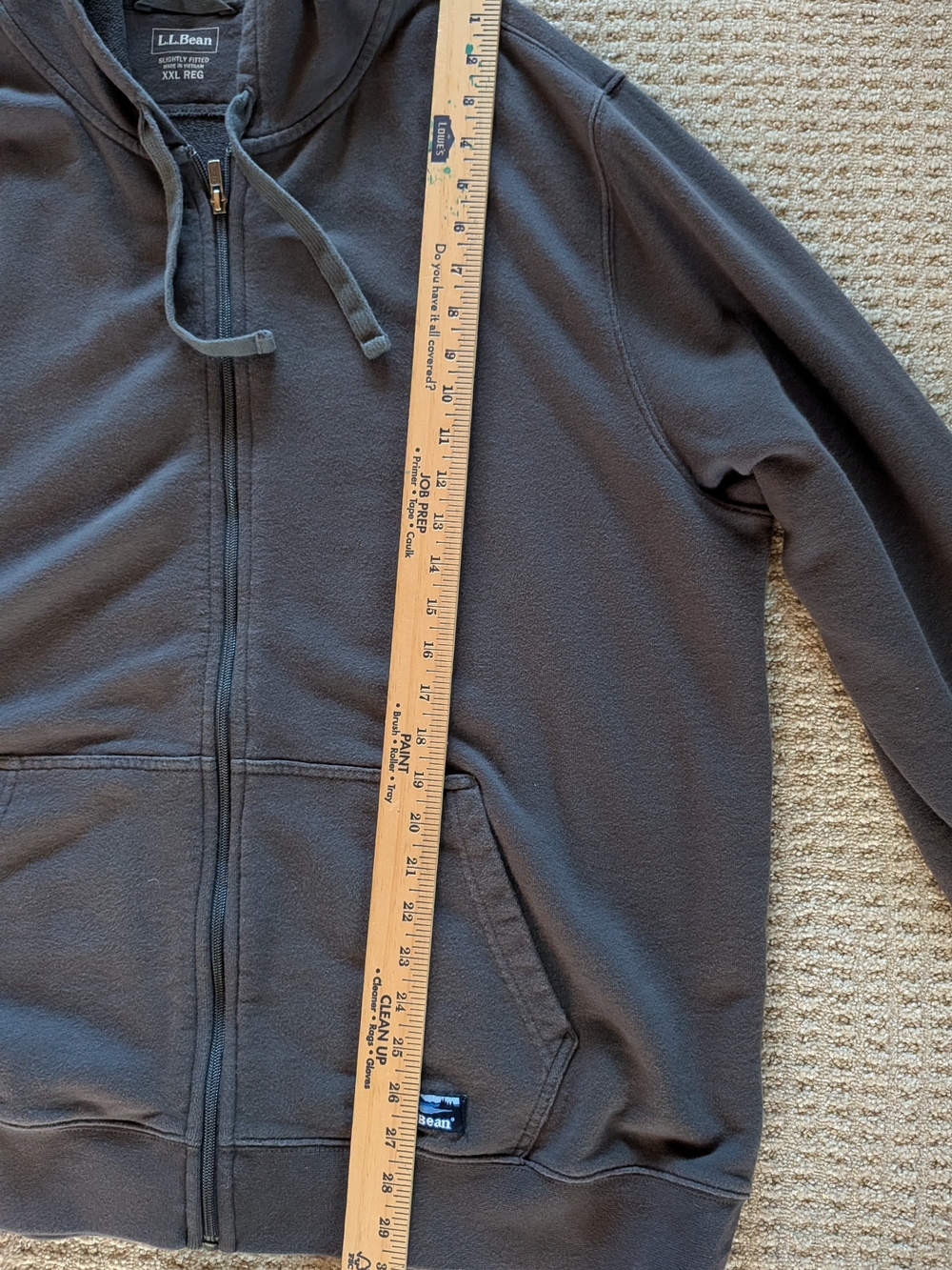 L.L. Bean Men's Full-Zip Hoodie Jacket in Charcoal Gray.... Excellent Condition!